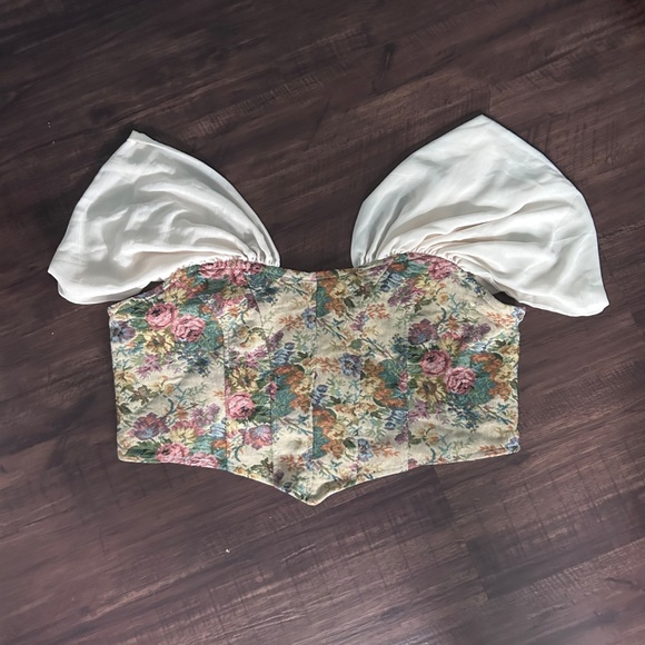 Floral Off Shoulder Corset Top 3XL - Picture 3 of 4